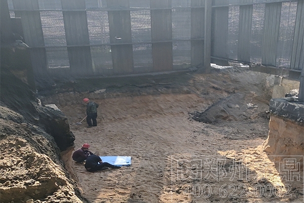 內蒙古煤泥烘干機基礎建設施工現場